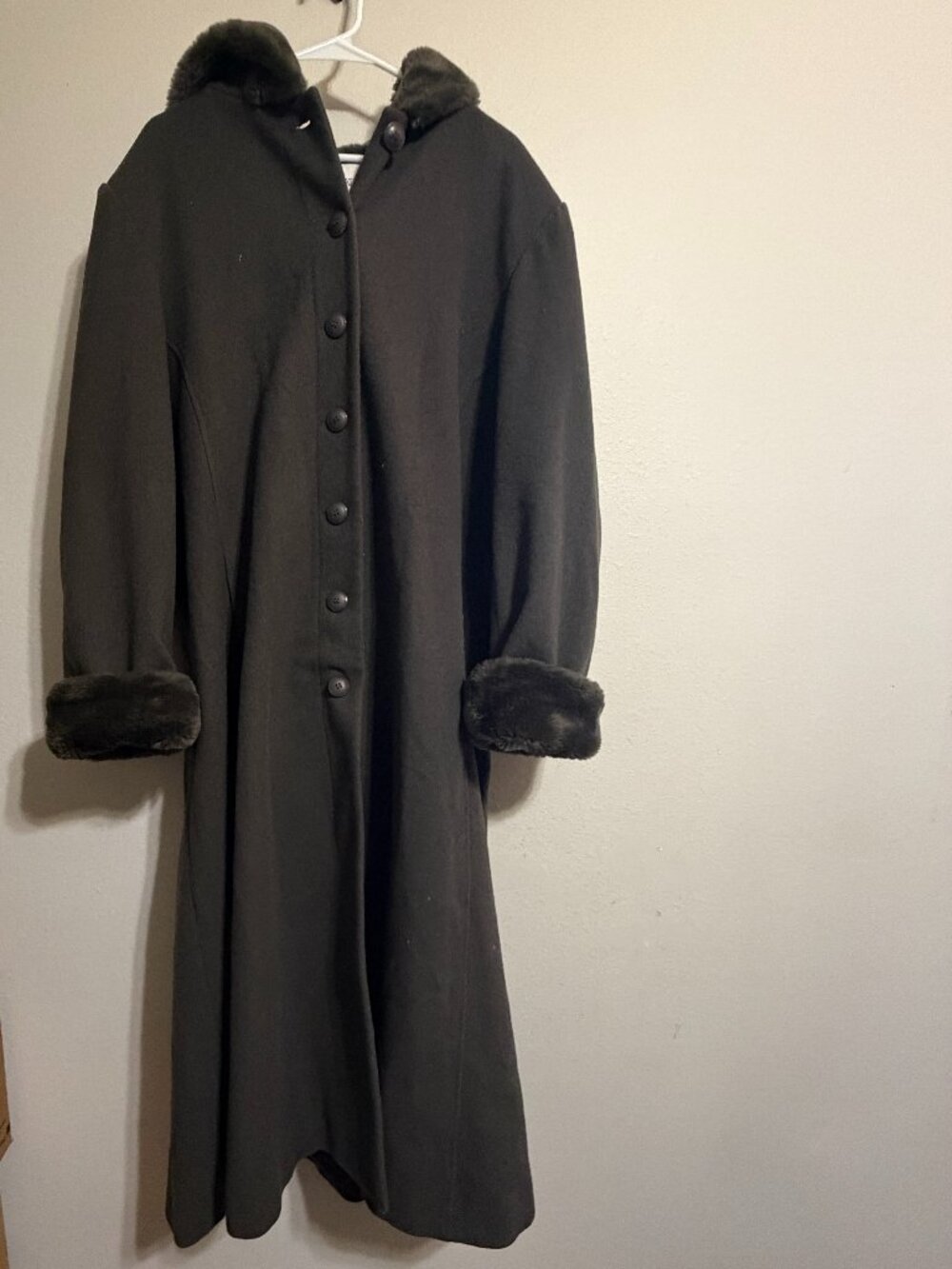 CHARLES KLEIN  VINTAGE  FULL LENGTH HOODED COAT Size 20